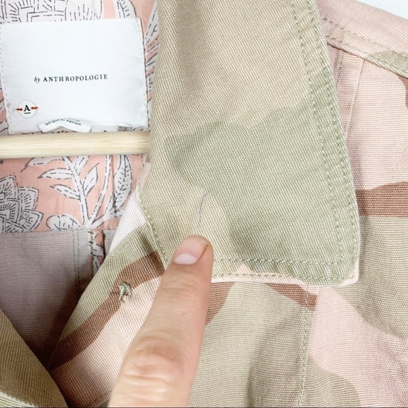 ANTHROPOLOGIE Lida Utility Jacket Pink Camo Oversized Cargo Boho Chic US S - Picture 10 of 13